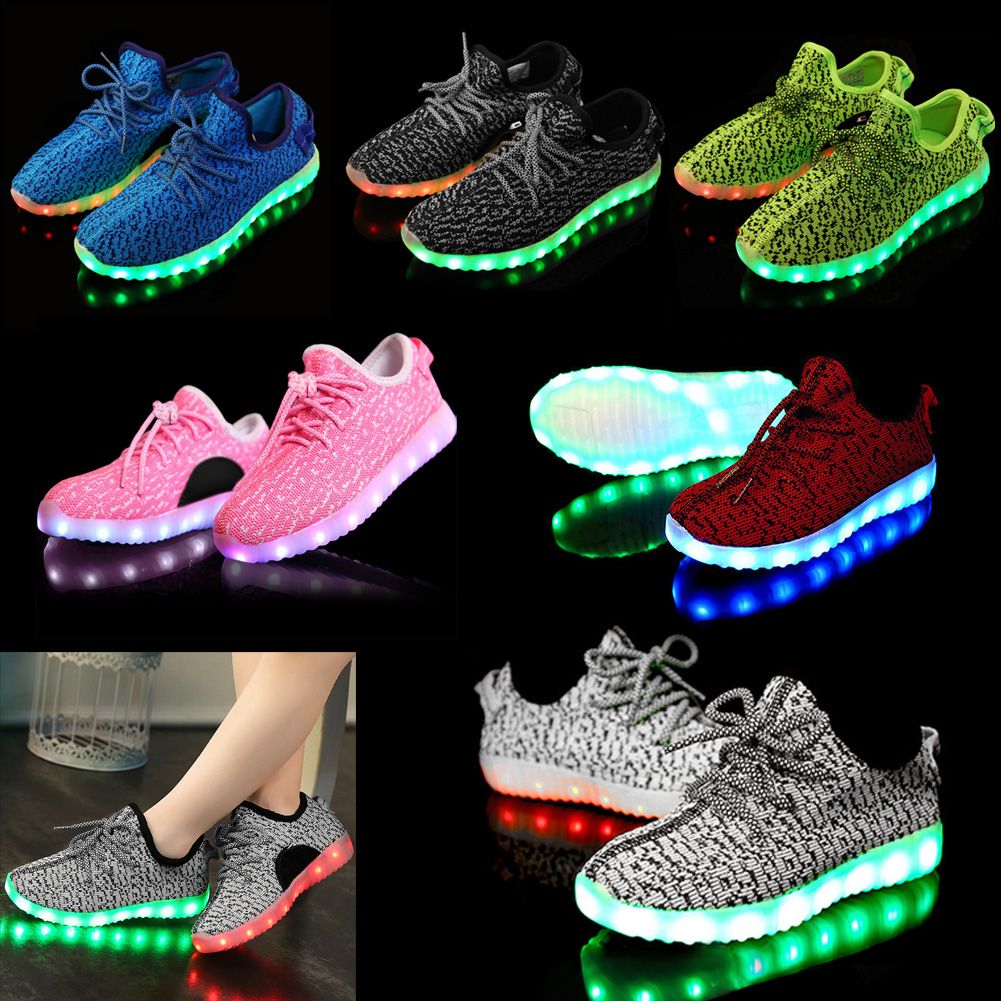 Unisex Kids 7 LED Light Shoes Lace Up Sneaker Luminous Shoes Sportswear Casual Unisex Kids 7 LED Light Shoes Lace Up Sneaker Luminous Shoes Sportswear Casual