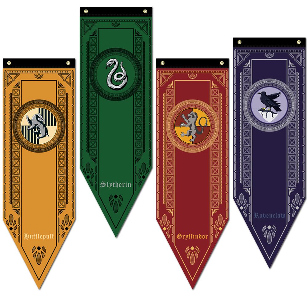 Harry Potter Gryffindor Slytherin Ravenclaw Hogwarts House Flag Banner 