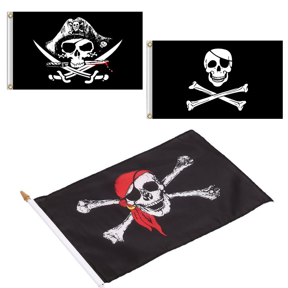 Flag Banner 90cm x 60cm Pirate Bandana Skull /& Crossbones Flag 3ft x 2ft
