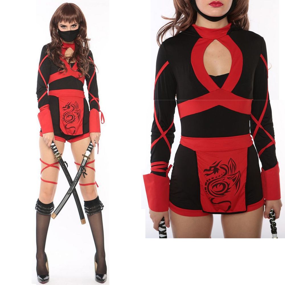 Women Ninja Cosplay Catsuit Party Anime Carnival Dress Costume