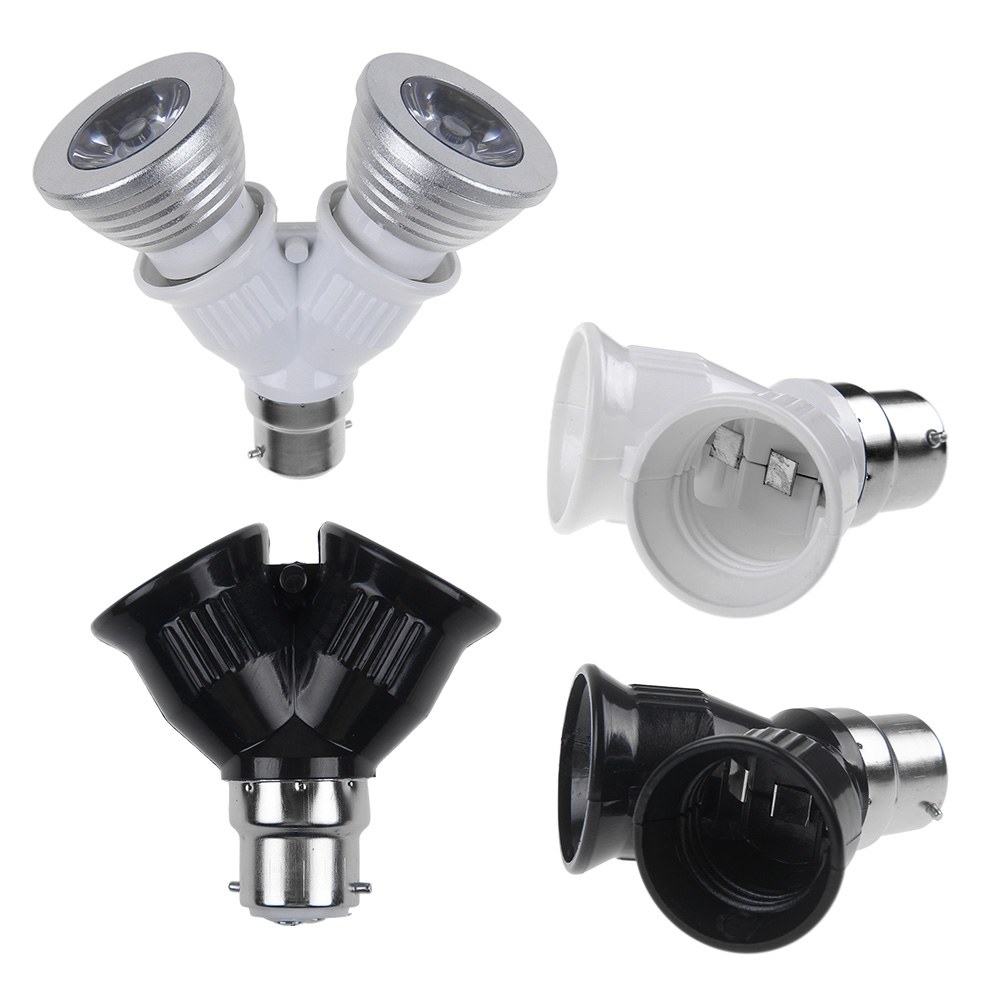 B22 To 2 x E27 Light Bulb Lamp Converter Adapter Splitter Screw