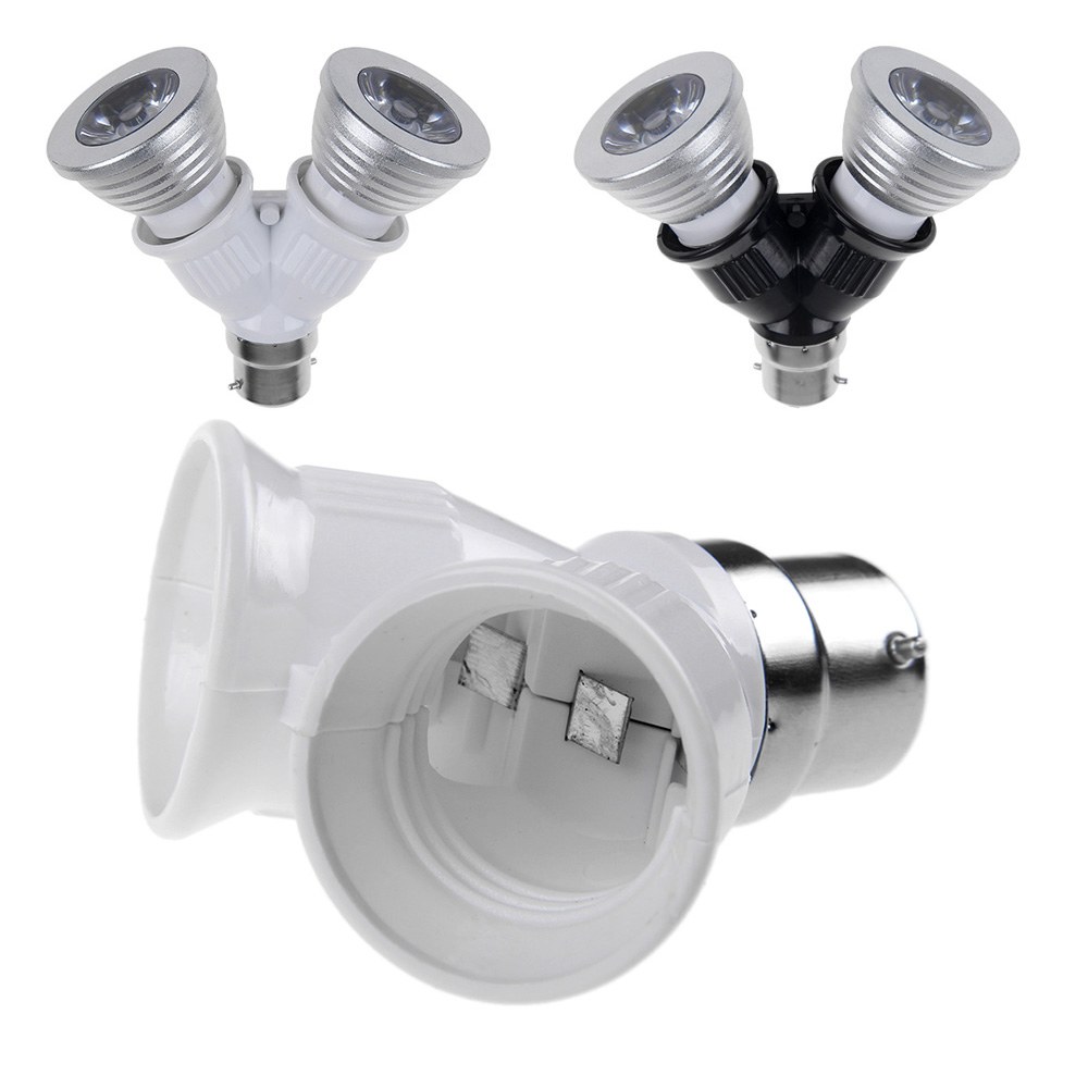 B22 To 2 x E27 Light Bulb Lamp Converter Adapter Splitter Screw