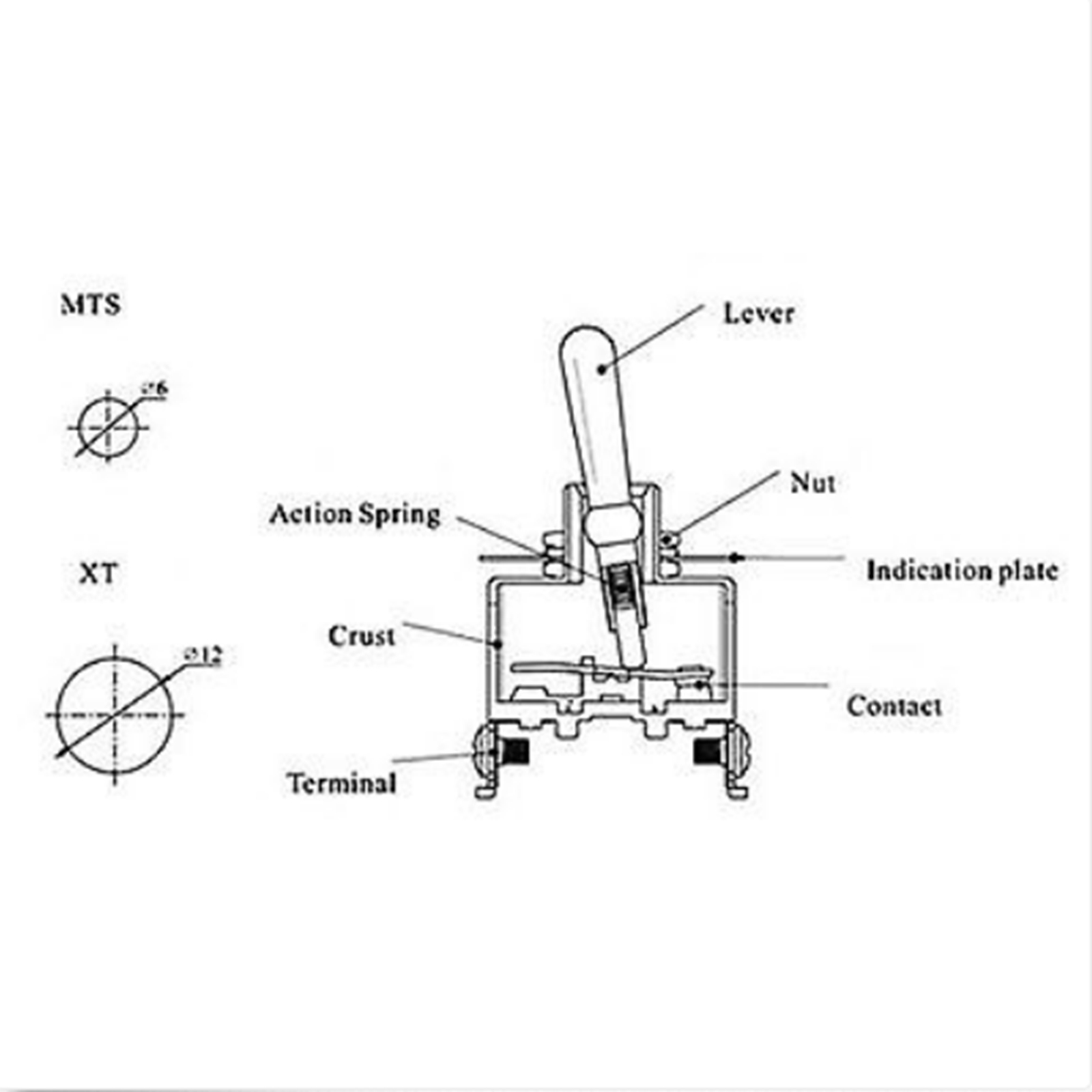 5PCS MTS-103 6A 125VAC Mini Toggle Switch SPDT ON-Center OFF-ON 3