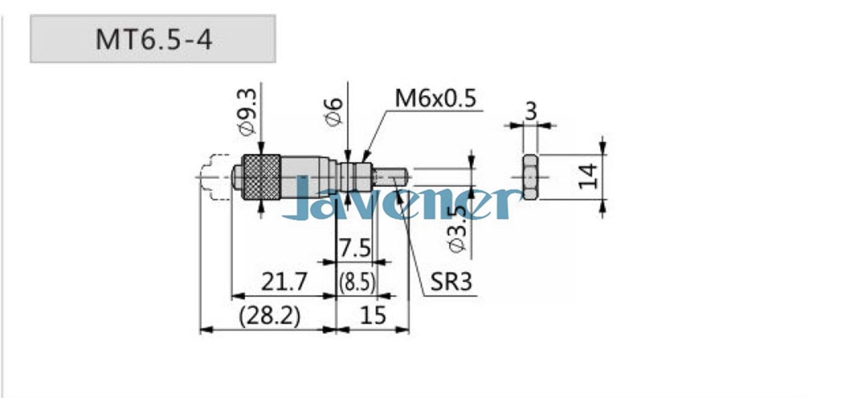 Gradient Spacing Precision Parts 9.84/" Micrometer Head MT25-4 Travel 25mm