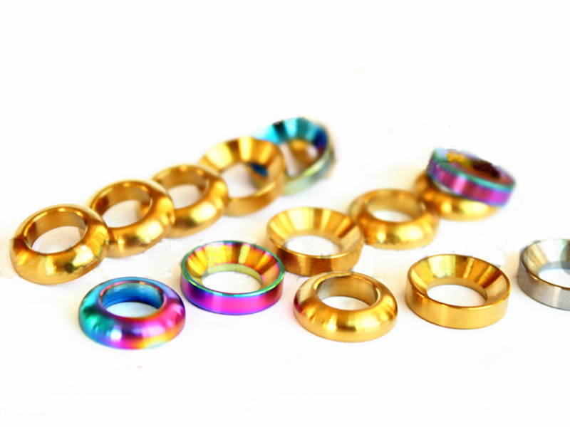 4 PCS M6 GR5 Titanium Alloy Concave/Convex Washers For Bicycle Caliper