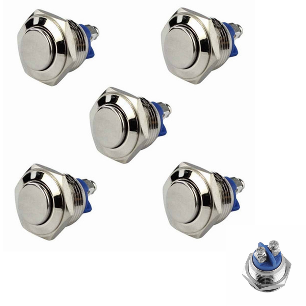 Metal 12V Horn Door Push Start Button Brass Starter Switch