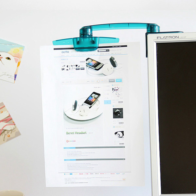 Computer PC LCD Display Monitor Paper Holder Mount Document Holder Clip