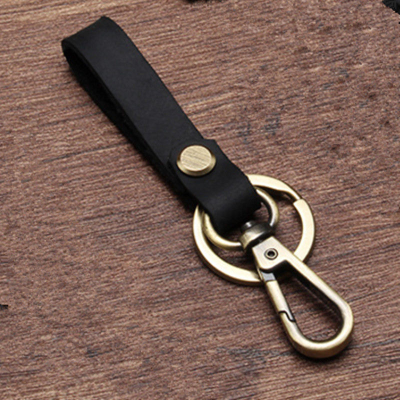 1xDetachable Key Chain Leather Belt Loop Key Holder Ring Keychain