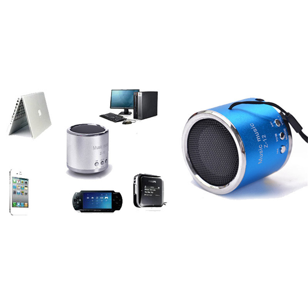 Portable Small Cylinder Speaker FM Radio USB Micro SD TF Card MP3 Music