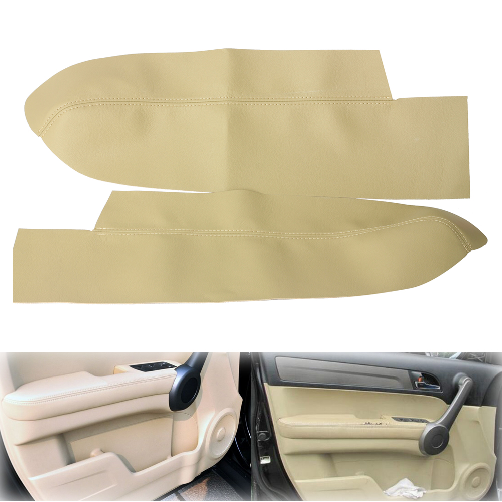 2x Front Door Panel Armrest Leather Cover Gray For Honda Accord 08-12 Left Right