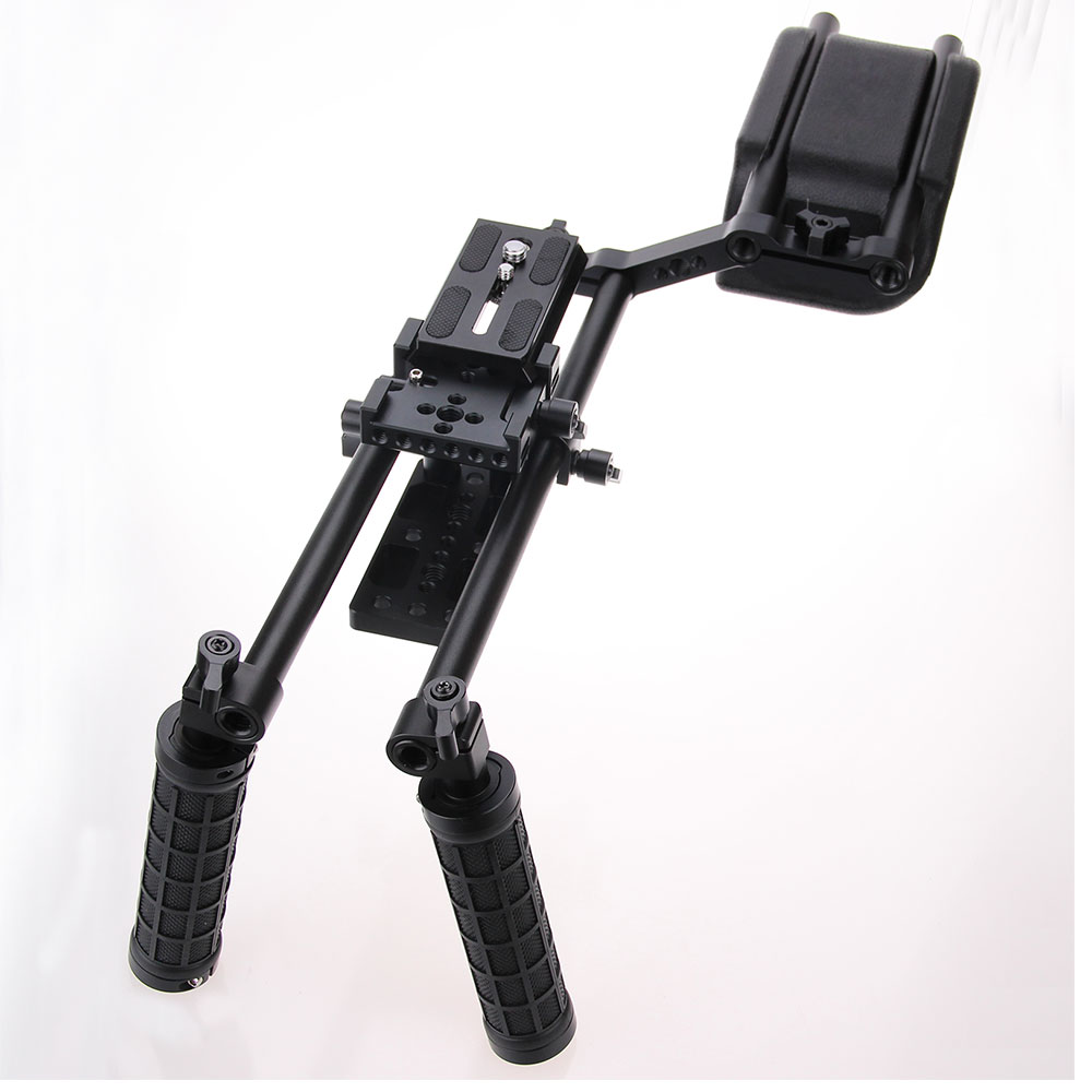 camera camcorder DSLR stabilizer shoulder Mount support Rig kit w/Dual