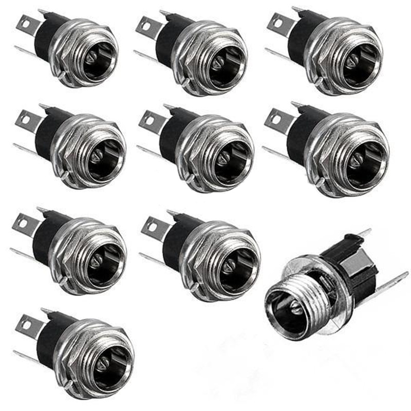 10PCS 5.5 x 2.1mm DC Power Supply Jack Socket Female Panel Mount