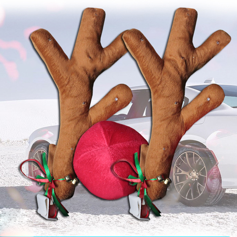 Lighted Antlers Red Nose Rudolph Reindeer Car Truck Costume Christmas