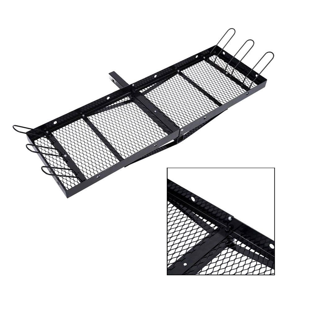 Universal SUV Hitch Rear Cargo Carrier w/ Extension Rack Luggage Hold