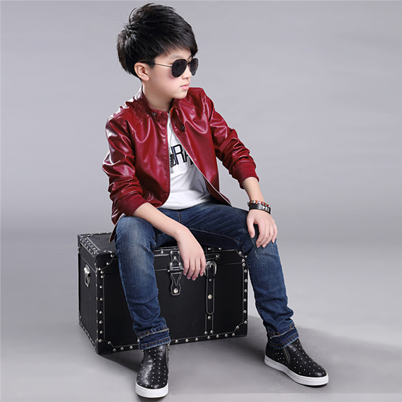 Kids Boy Faux Leather JACKET Clothing Coat ROCK STYLE Leisure Design