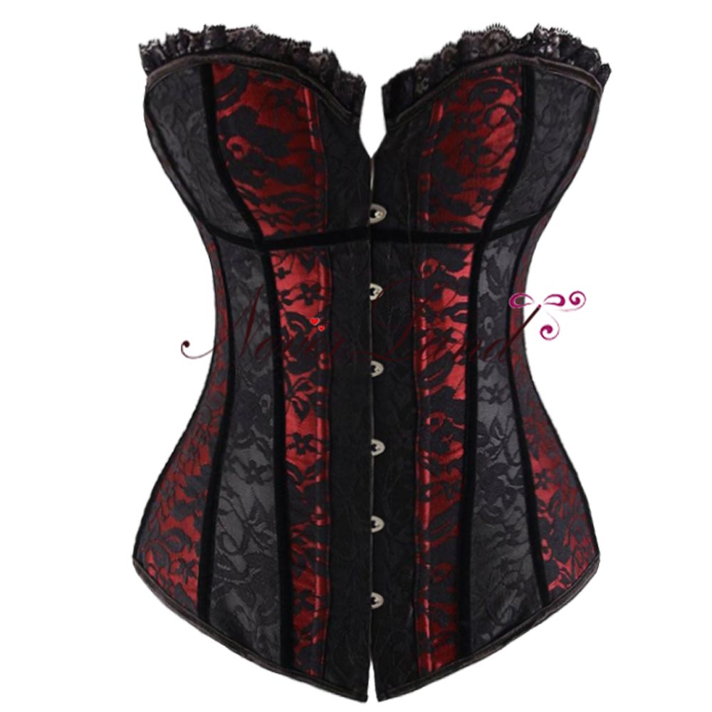 Women Lace up Boned Corset top Waist Training Corsets Bustier Shaper