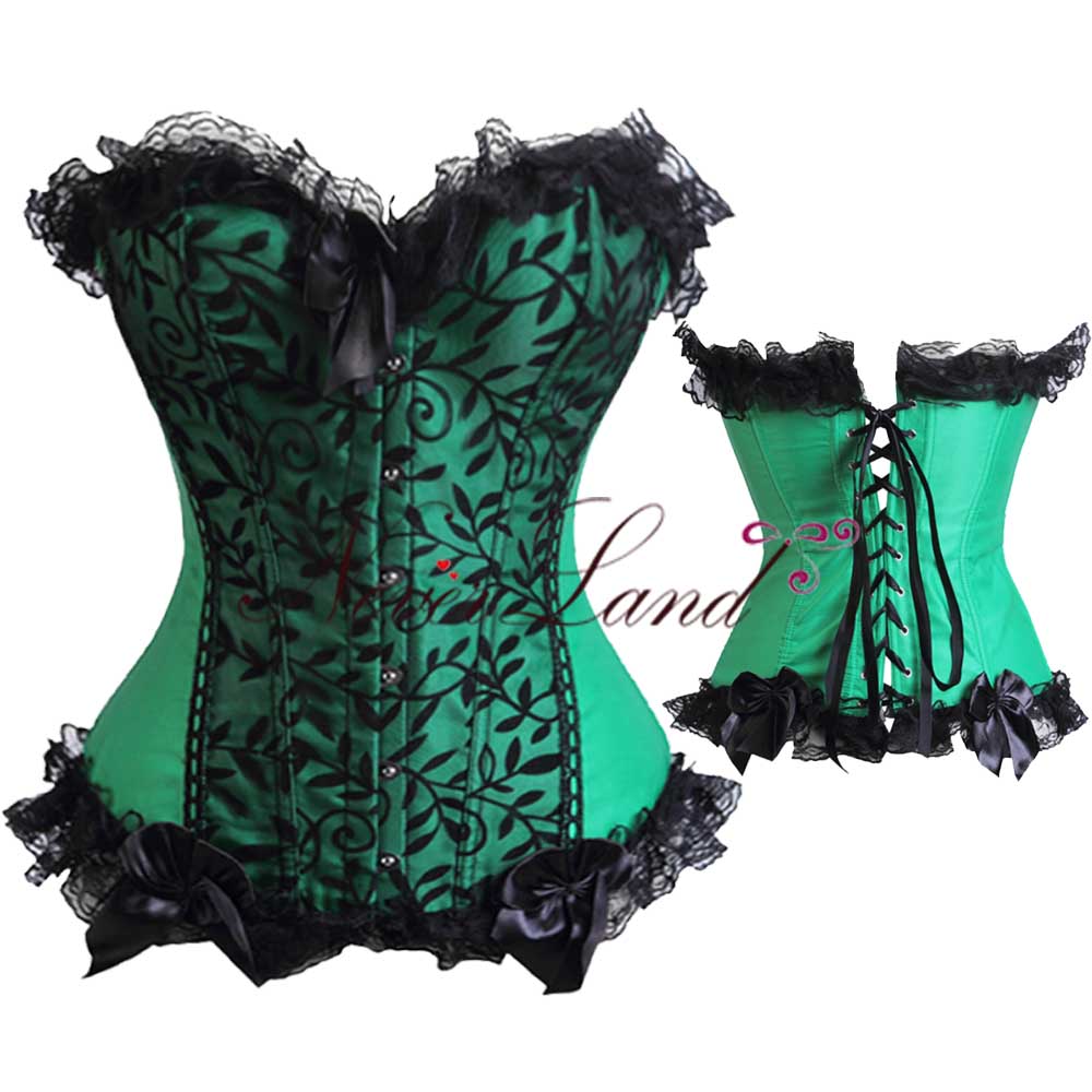 Women Lace up Boned Corset top Waist Training Corsets Bustier Shaper