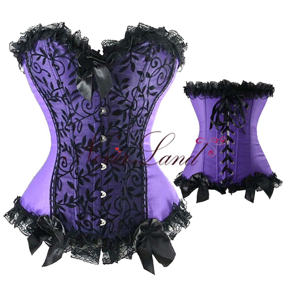 Women Lace up Boned Corset top Waist Training Corsets Bustier Shaper
