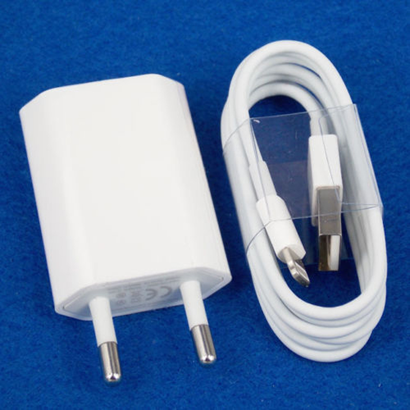 New EU Euro European Wall Charger + USB Data Cable for iPhone 6 5 5C 5S