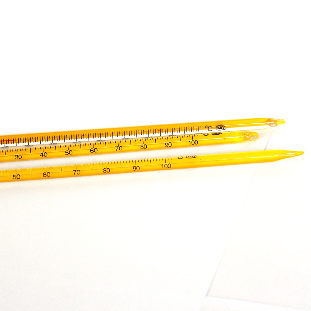 Glass Celsius thermometer,0100 degree,Total length 300mm,Chemistry