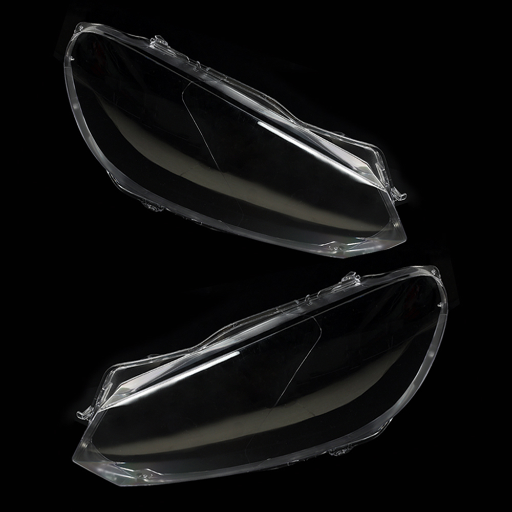 2x Plastic Headlight Lenses Cover Replacement Clear For VW Golf 6 MK6