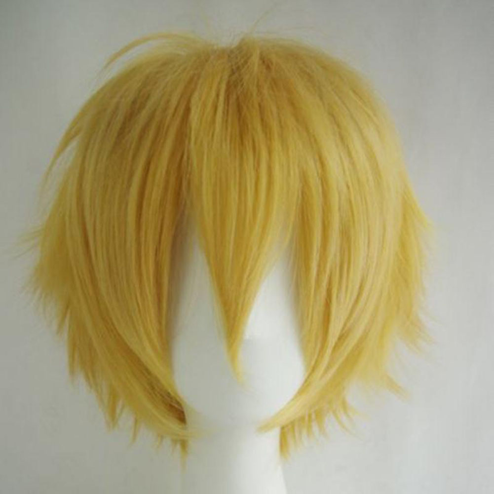 Men Anime Fashion Short Wig Cosplay Party Straight Hair Cosplay Full