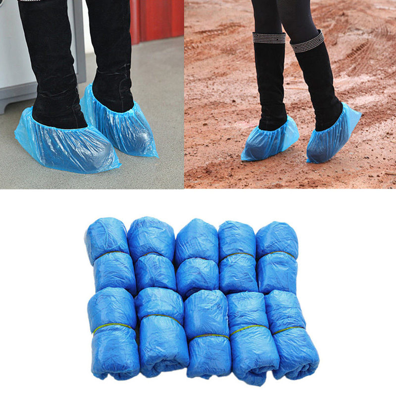 40pc Medical Waterproof Boot Shoe Cover Plastic Disposable Overshoes
