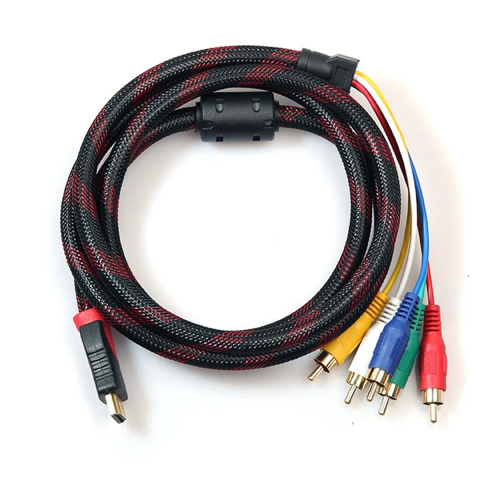 HDMI Male to 5 RCA RGB YPbPr Audio AV Component Convertor Cable Lead MF ...