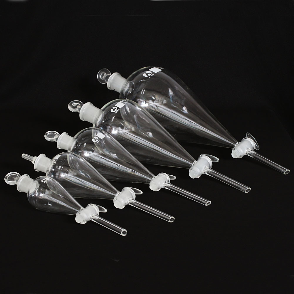 NEW ! 60ML1000ML Lab Glass Separatory Funnel with Stopcock Chemistry