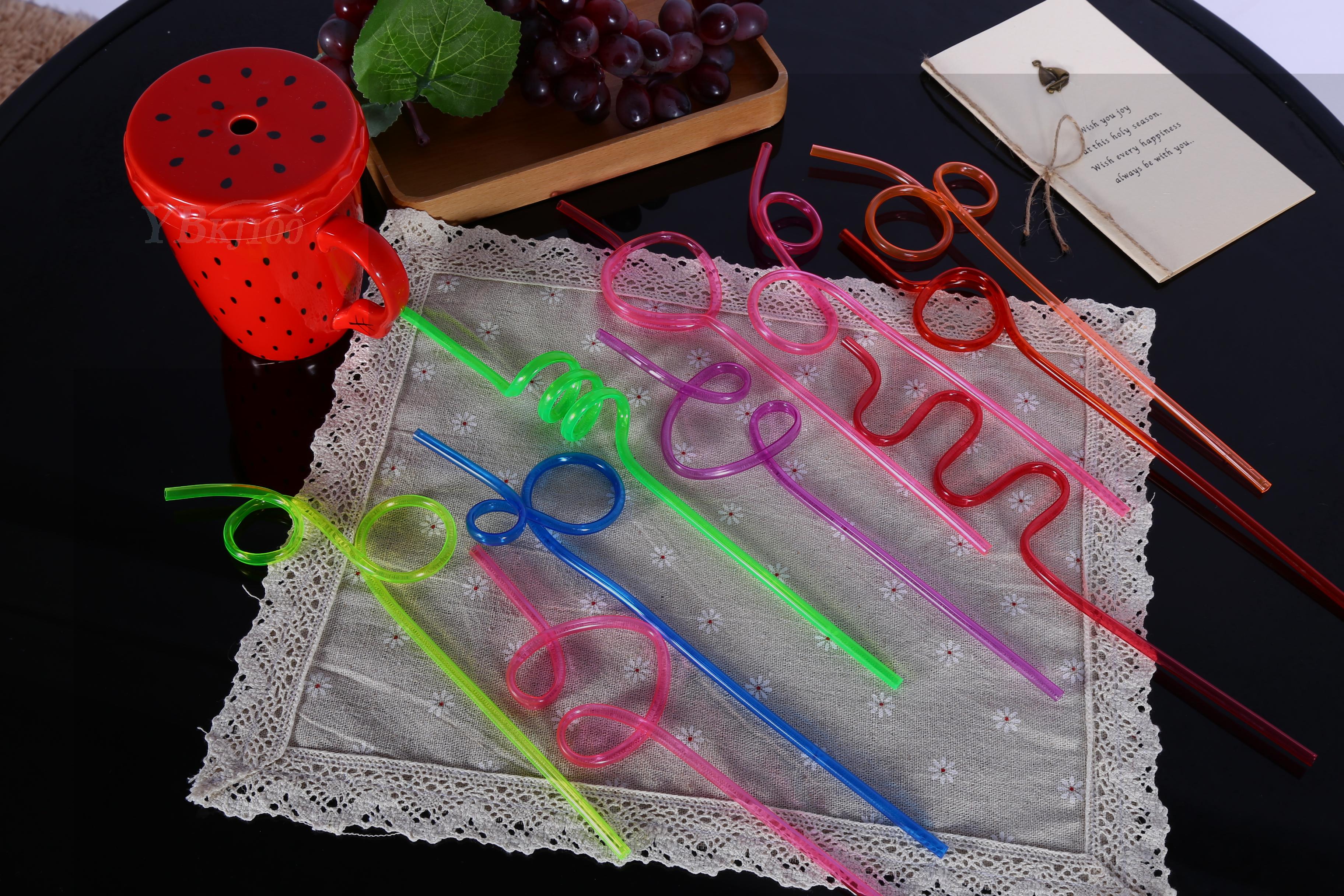 10PCS Straw Curly Loop Bendy Drinking Straws Juice Kids Children