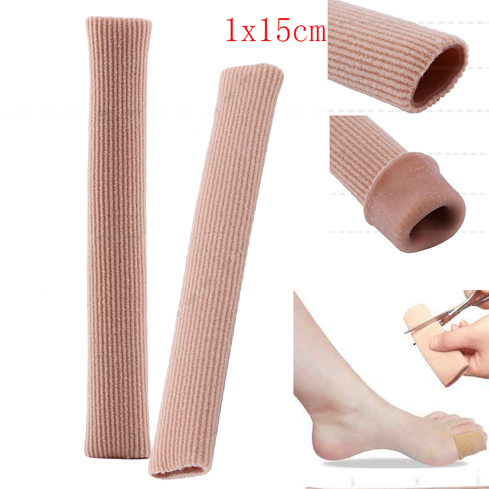 1/2/5PCS Finger Toe Protector Fabric Gel Tube Bandage Foot Pain Relief