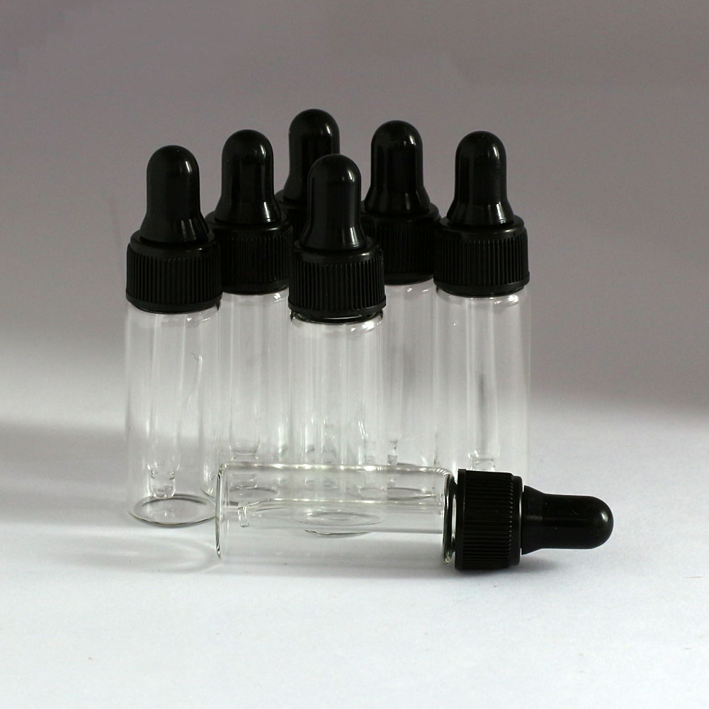 20Pcs 5ML Clear Glass Dropper Bottles for Essential Oils with Glass Eye