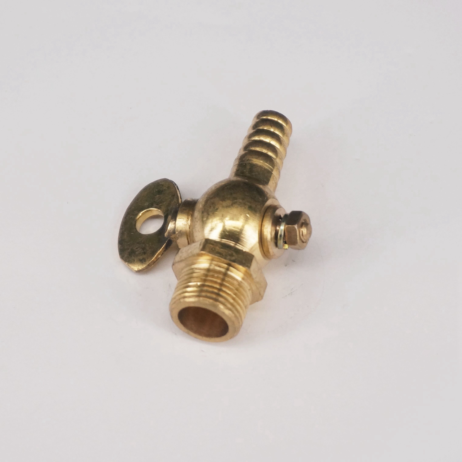 Brass Drain petcock Shut Off Valve 3/8" BSP male to 10mm Hose Barb Fuel