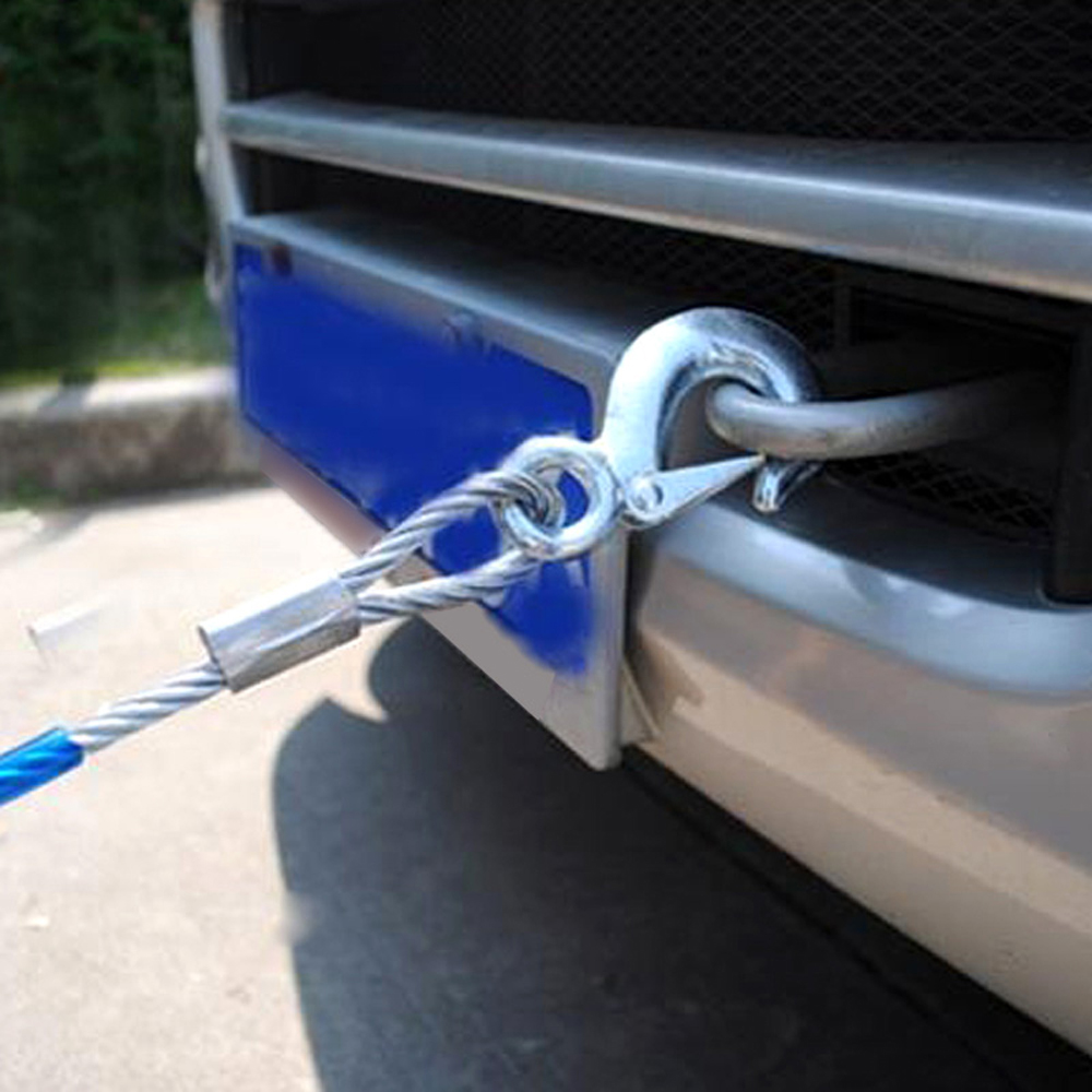 5 Ton 4m Car Steel Wire Tow Rope Towing Pull Strap Rope With Hook Heavy