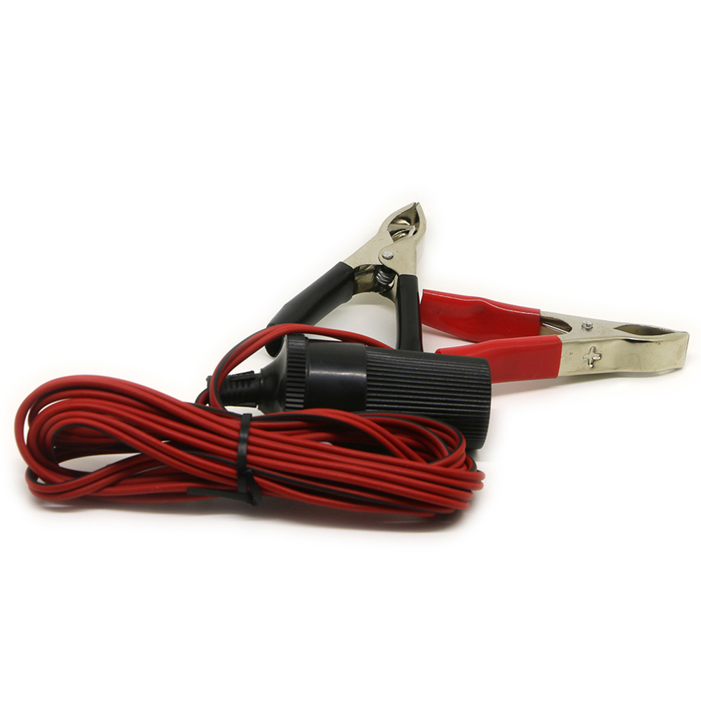 12V Battery Alligator Clip Cigarette Lighter Socket ... extension cord fuse box 