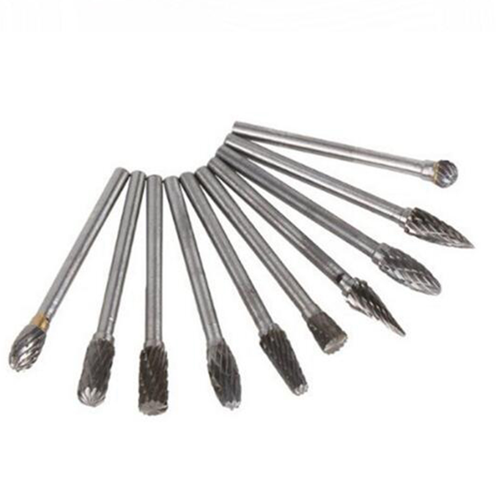 10pcs 1/8" Shank Tungsten Carbide Rotary Point Burr Die Grinder Carving