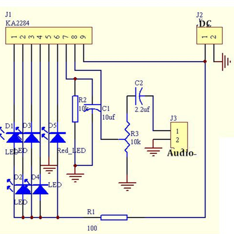 3.5-12V KA2284 Audio Level Indicator DIY Electronic Kit Parts 5mm RED ...