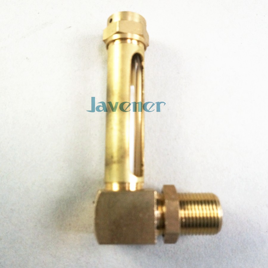 M16x1.5mm 200mm Lube Devices Elbow Brass Oil Level Gauge Sight Glass