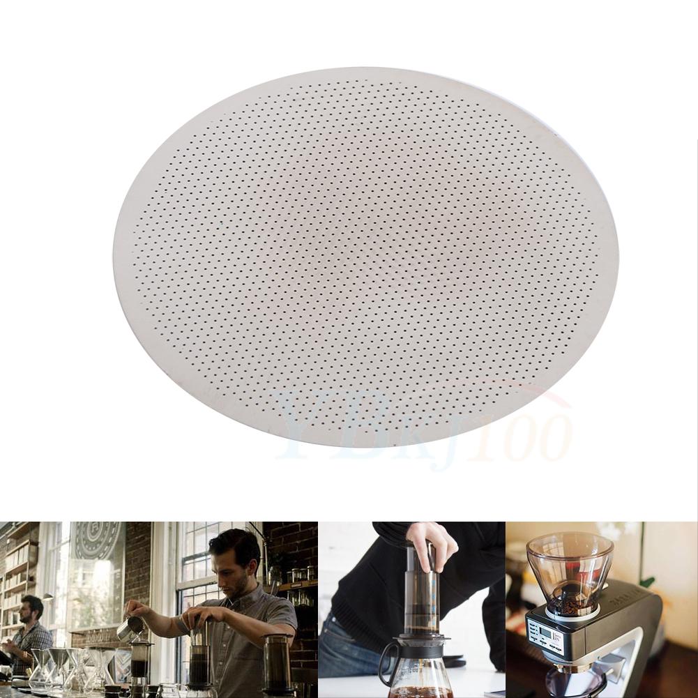 Silver Stainless Steel Reusable Mesh Coffee Filter Compatible For