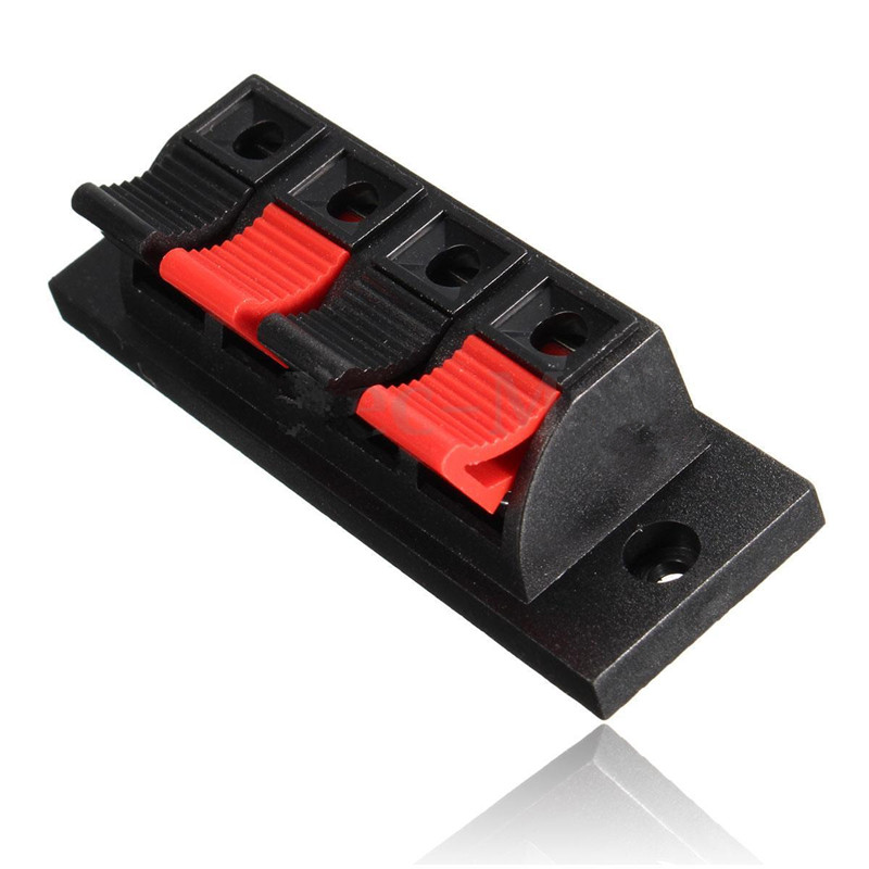 4 Way Push Release Connector Plate Stereo Speaker Terminal Strip Block
