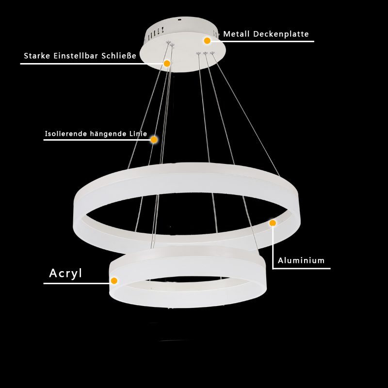 Kronleuchter 70W LED Acryl Hängeleuchte Pendelleuchte Modern Lüster
