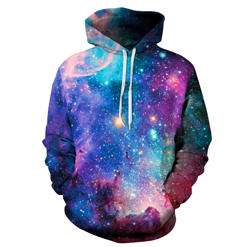 3d Galaxy Graphic Print Women Men Hoodie Coat Hooded ...