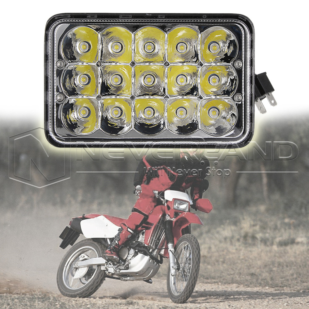 4"x6" 45W LED Conversion Headlight Lamp For Honda XR400 XR650 Suzuki