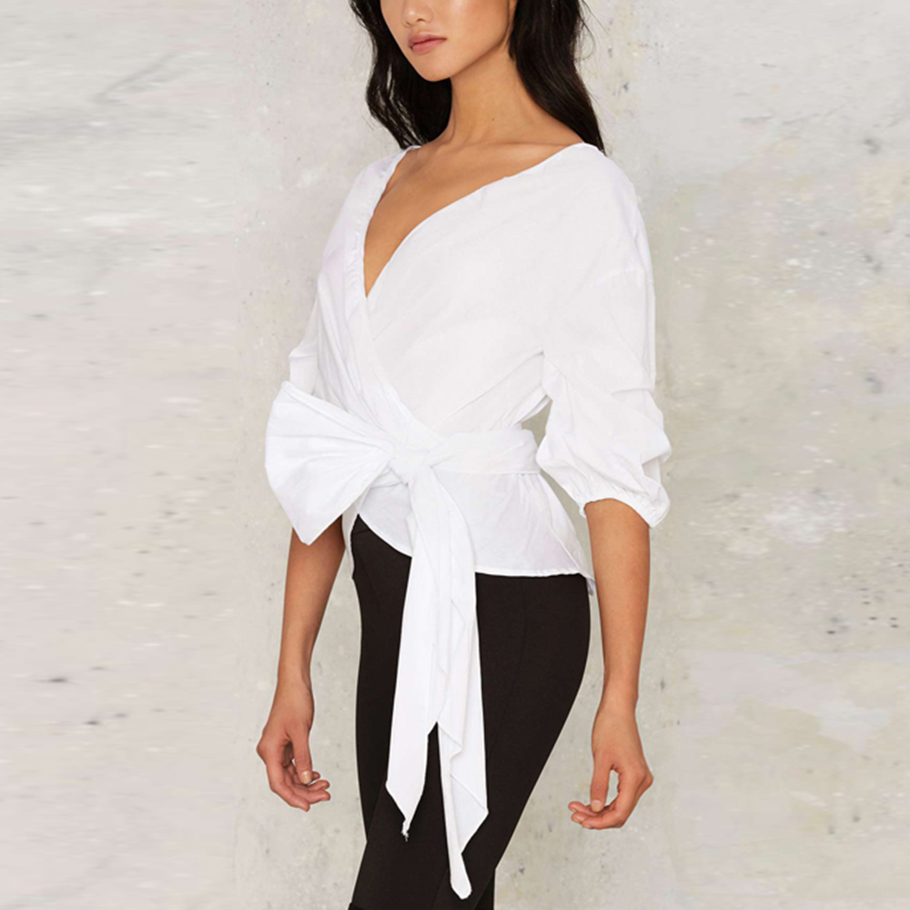 oversized wrap blouse