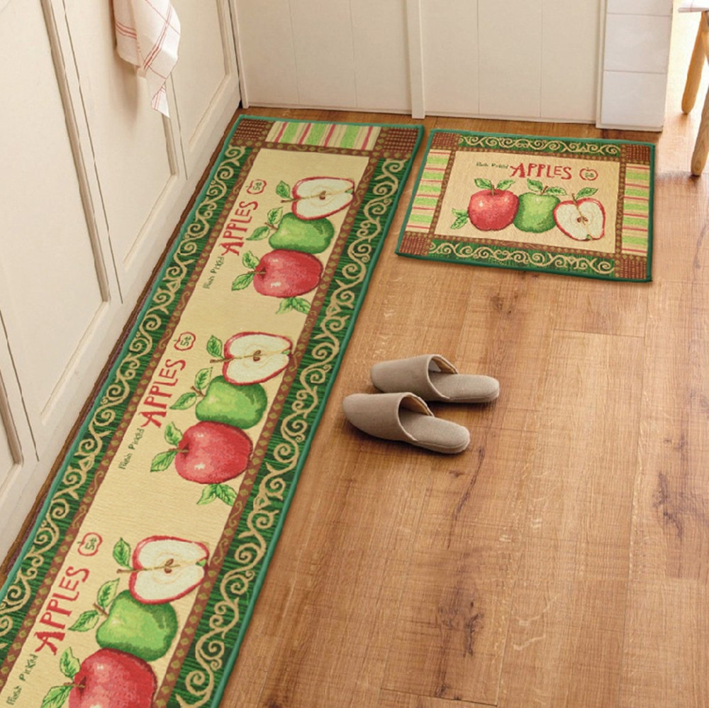 yazi 1/2pcs Vintage Countryside Apple Kitchen Rug Anti ...