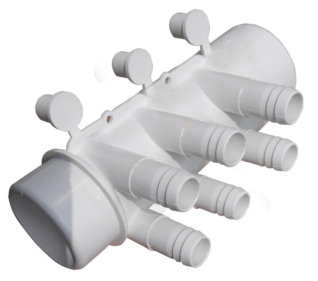 Spa Hot Tub PVC Plumbing Manifold 2"slip x2"spigot 6x 3/4" Ports