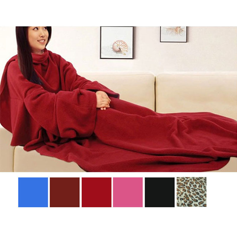 Cuddle Blanket Throw Snuggle with Sleeves Snuggie TV Doublesided plush