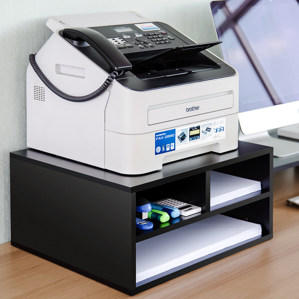 3 Tier Printer Shelf Stand Desktop Organizer Wood File Office