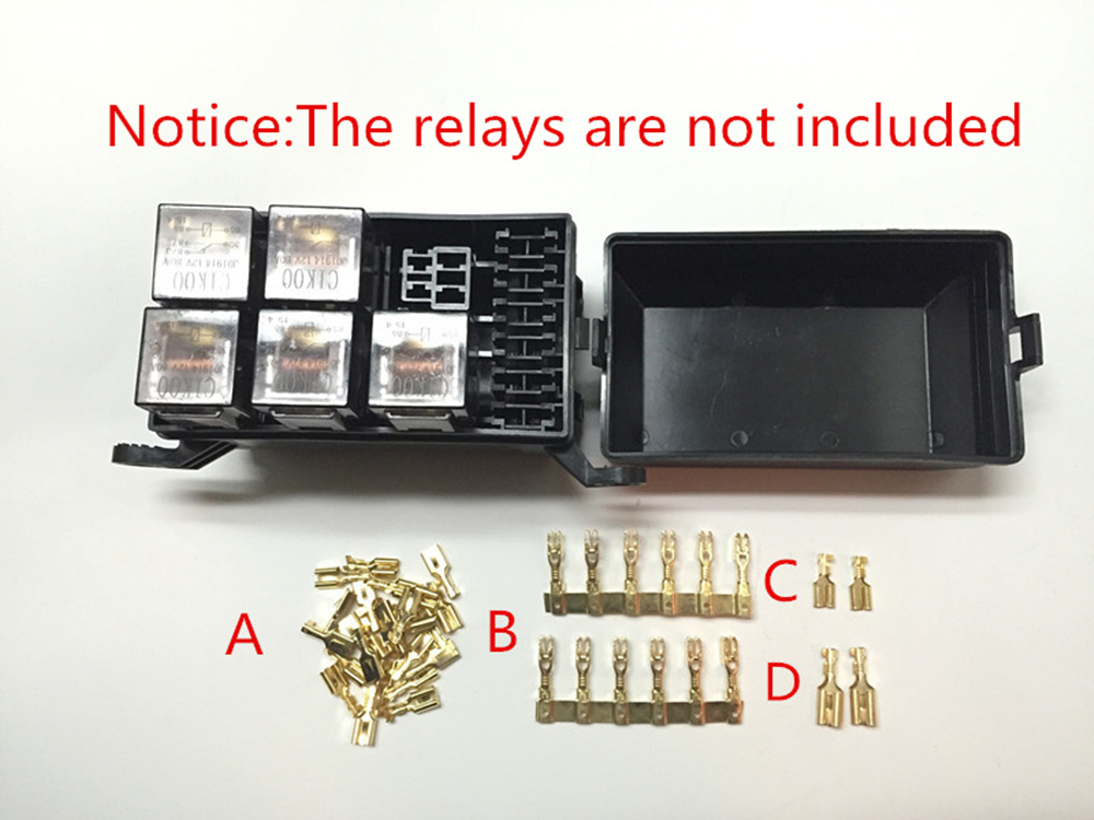 Auto Car Fuse Relay Holder Box Relay Socket 6 Relay 5 Road ... auto car fuse box 
