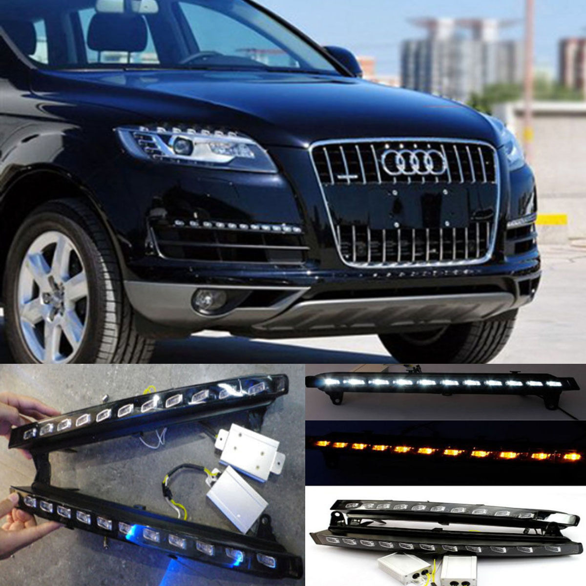 For 0709 Audi Q7 Pair 22 LED Daytime Running Light DRL Fog Lights w